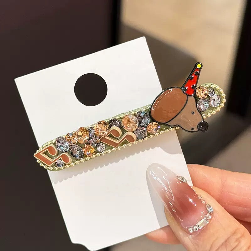 Cute crystal puppy hair clip