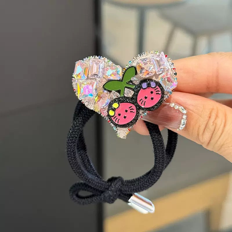Pink Heart Czech Diamond Hair Clip | Alloy Rhinestone Barrette | Sparkly Romantic Bridal Hairpin | Sweet Luxury Gift for Women