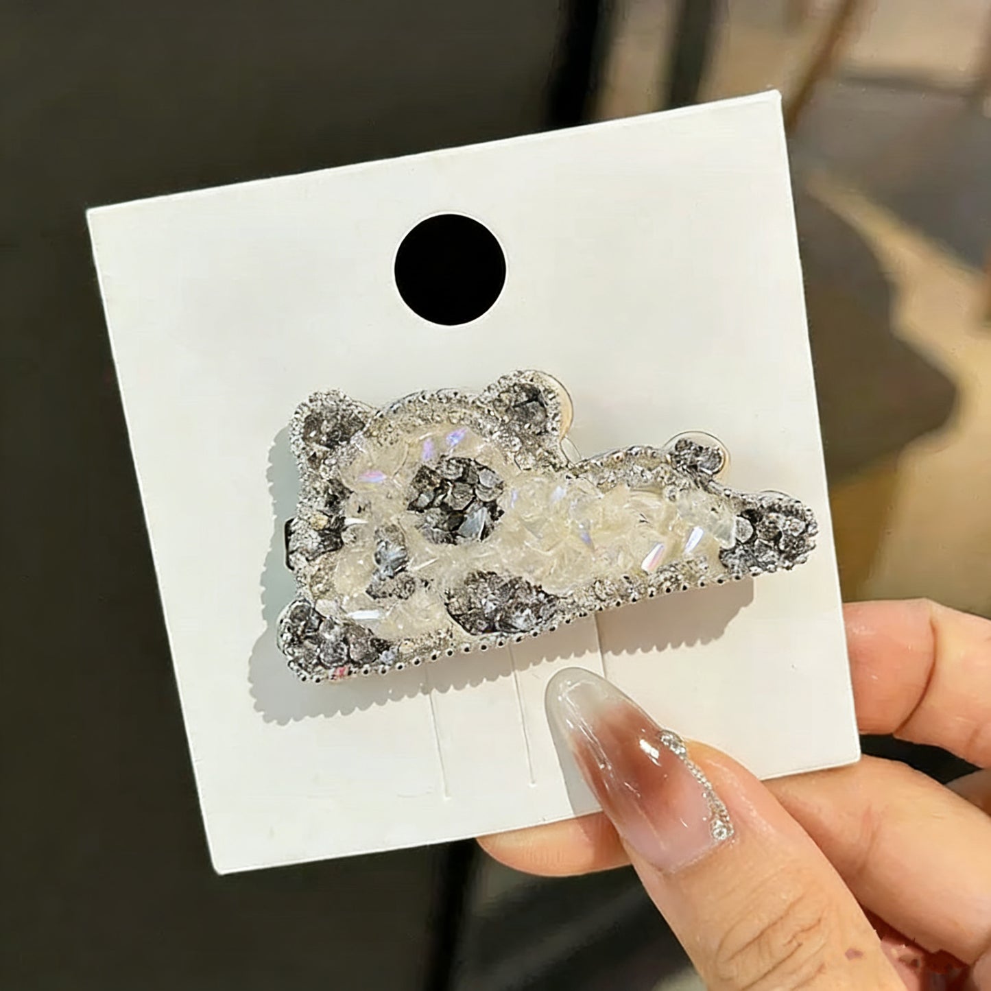 Panda Czech Diamond Hair Clip | Alloy Rhinestone Barrette | Sparkly Animal-Shaped Bridal Hairpin | Cute Luxury Gift for Women