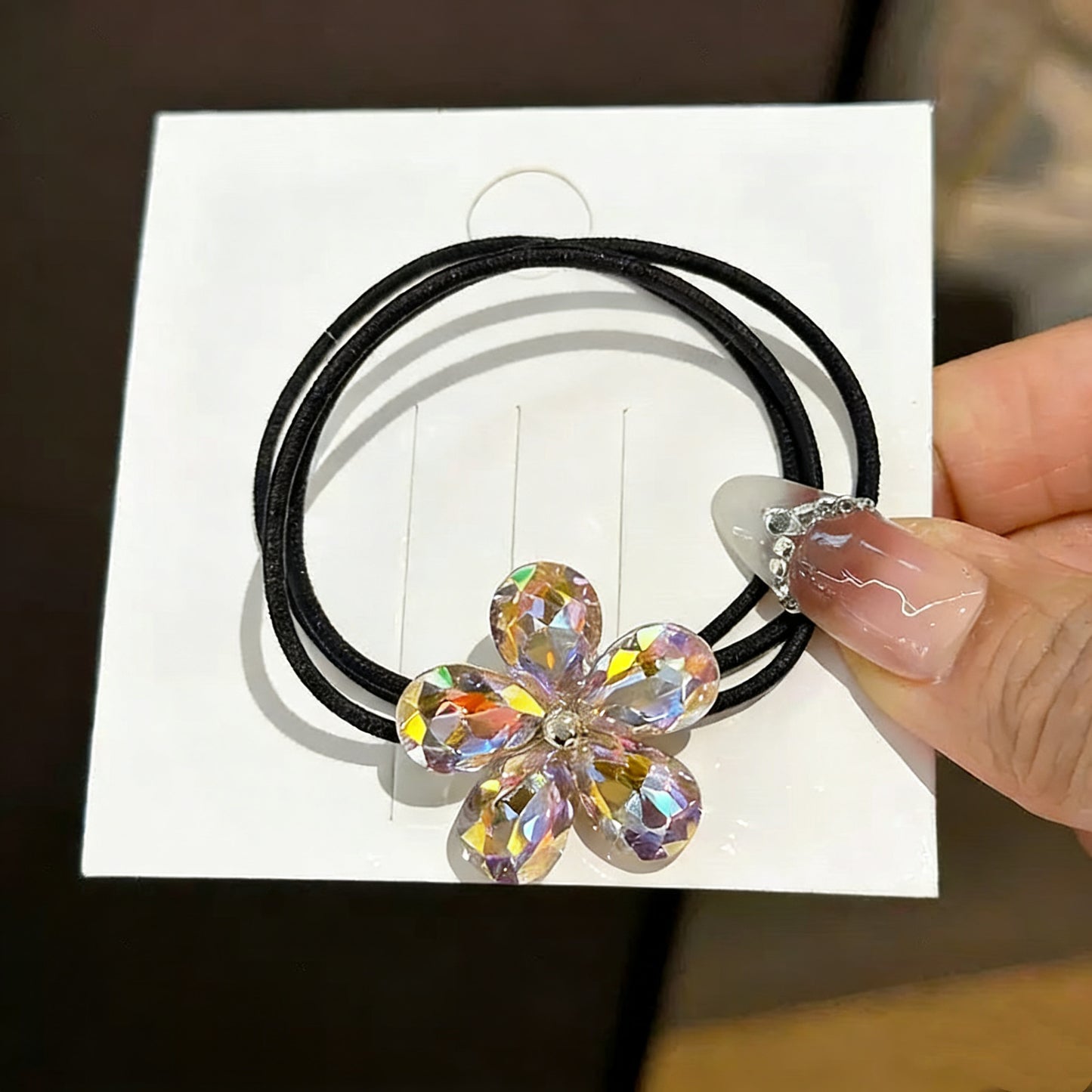 Flower Czech Diamond Hair Clip | Alloy Rhinestone Barrette | Sparkly Blooming Bridal Hairpin | Elegant Luxury Gift for Women