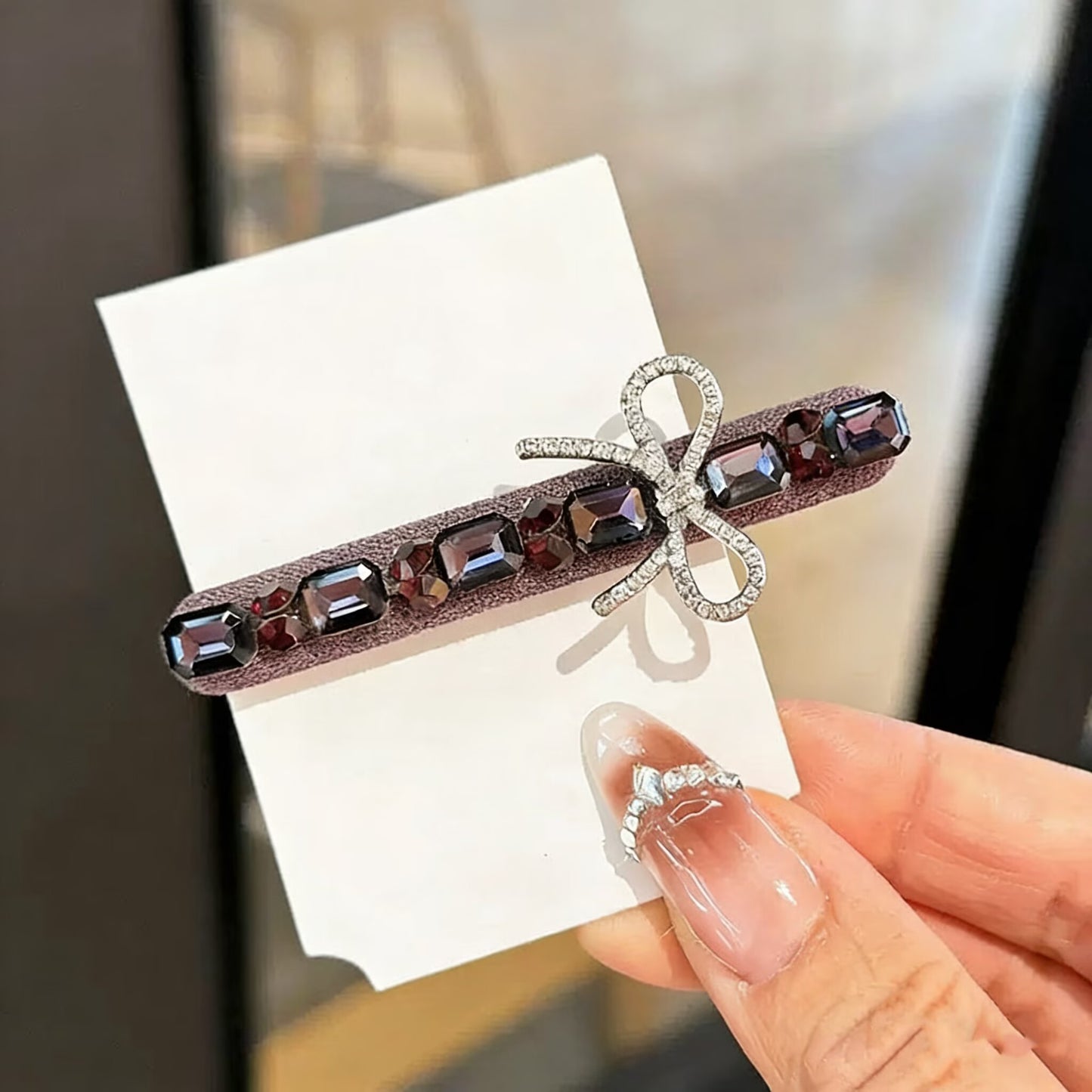 Ruby Red Czech Diamond Hair Clip | Alloy Rhinestone Barrette | Sparkly Passionate Bridal Hairpin | Luxurious Gift for Women