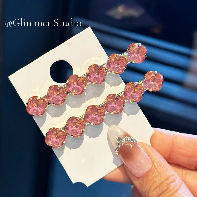 Handcrafted K9 Crystal Rhinestone Hair Clip - Sparkling Duckbill Barrette