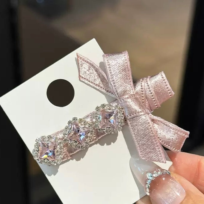 Pink crystal hair clip