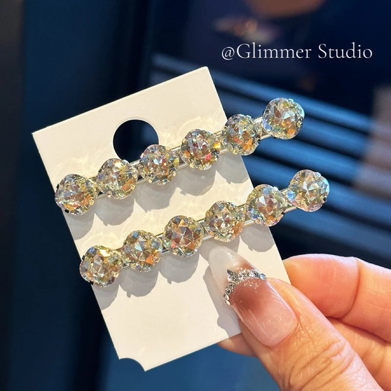 Handcrafted K9 Crystal Rhinestone Hair Clip - Sparkling Duckbill Barrette