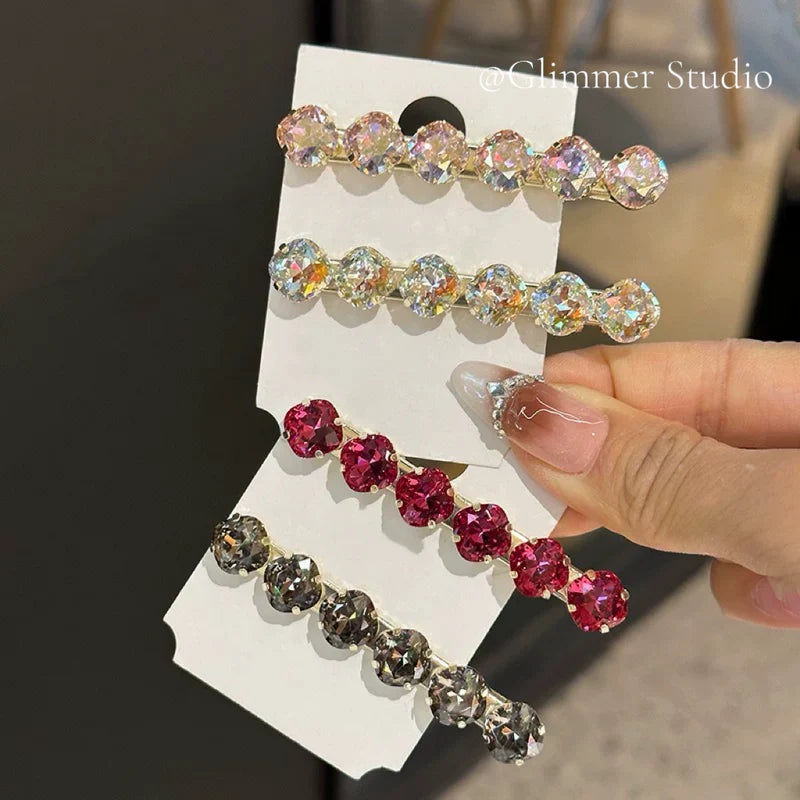 Handcrafted K9 Crystal Rhinestone Hair Clip - Sparkling Duckbill Barrette