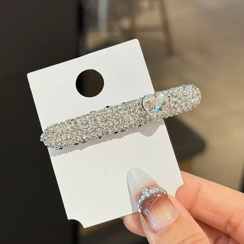 Sparkling Czech Diamond Hair Clip | Alloy Rhinestone Barrette | Brilliant Shine Wedding Bridal Hairpin | Luxury Gift for Women