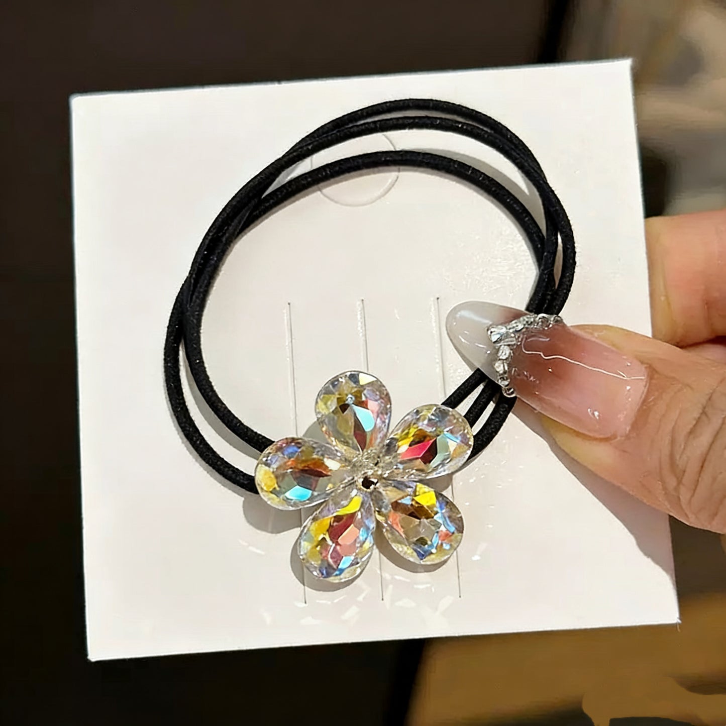 Flower Czech Diamond Hair Clip | Alloy Rhinestone Barrette | Sparkly Blooming Bridal Hairpin | Elegant Luxury Gift for Women