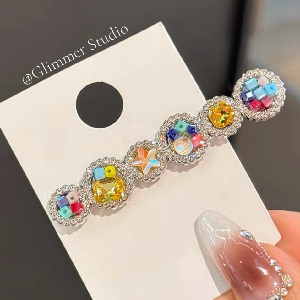 Handcrafted K9 Crystal Rhinestone Hair Clip - Sparkling Duckbill Barrette